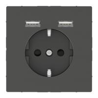 Schneider Electric MTN2366-6034 MERTEN SDL Розетка Schuko с 2 USB c зарядным устройством 2,4 A антрацит