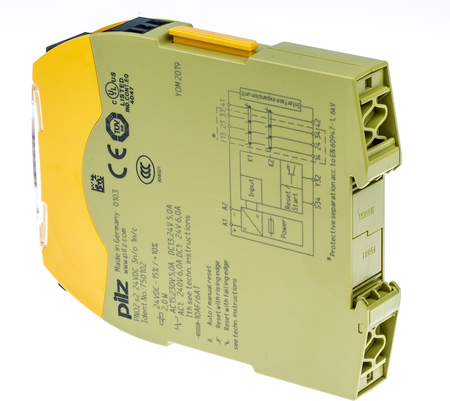 Pilz 750102 PNOZ S2 24VDC 3 N/O 1 N/C - Реле безопасности