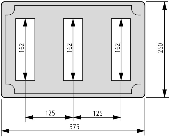 47954 Изолированный щит, IP65 , для модульного оборудования , ВхШхД = 250x375x150 мм (AV/I43-125)