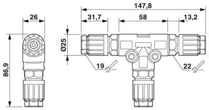 Phoenix contact 1414710 QPD T 3PE1,5 3X8-13 BK Т-распределитель