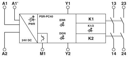 Phoenix contact 2700588 PSR-PC40-2NO-1DO-24DC-SC Реле сопряжения