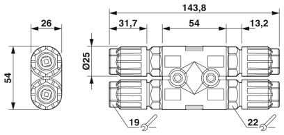 Phoenix contact 1414715 QPD H 3PE1,5 4X4-9 BK H-разветвитель