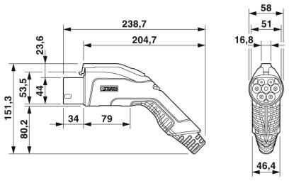 Phoenix contact 1623510 EV-GBG3K-1AC16A-5,0M2,5ESBK01 Зарядный кабель AC