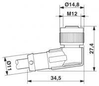 Phoenix contact 1543508 SAC-5P-20,0-PUR/M12FR BK Кабель для датчика / исполнительного элемента