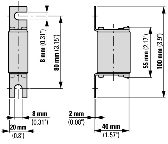 170M1365 Быстрый предохранитель 63A 690V 000/80 GR UC