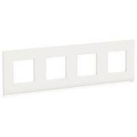 Schneider Electric NU600885 UNICA PURE рамка 4-постовая, горизонтальная, БЕЛОЕ СТЕКЛО/белый