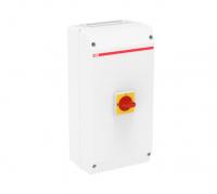 ABB 1SCA022430R0410 Рубильник в боксе OTP90A3B до 90А(AC23A) 3х-полюсный, 1НО доп. к онтакт, красно-желтая ручка, нет фланец I