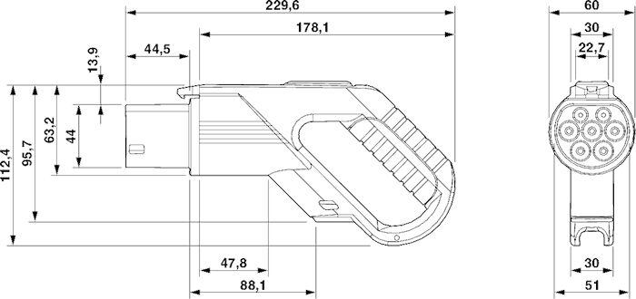 Phoenix contact 1408163 EV-GBM3PC-1AC32A-5,0M6,0ESOG00 Зарядный кабель AC