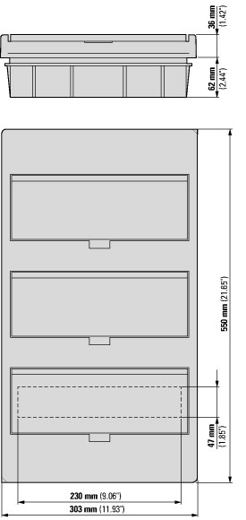 284643 EATON/MOELLER BC-U-3/36-TW-ECO Компактный щит встроенного исполнения, 3 ряда, 36 модулей, белая дверь, пластик (арт.284643)