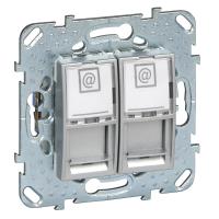 Schneider Electric MGU5.2020.30ZD UNICA TOP РОЗЕТКА компьют., RJ45, двойная, кат. 5е, с полем для надп., АЛЮМИНИЙ