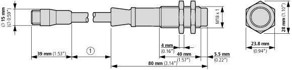 135671 Оптический датчик, DC, 18мм, метал, M12 (E58-18DP50-HDP)