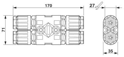 Phoenix contact 1406368 QPD H 4PE2,5 4X6-11 BK H-разветвитель