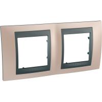 Schneider Electric MGU66.004.296 UNICA TOP РАМКА 2-постовая, горизонтальная, ГРАФИТ/ОНИКС