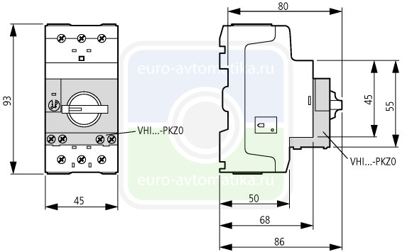 072736 PKZM0-2,5 Автоматические выключатели защиты двигателя MOELLER / EATON