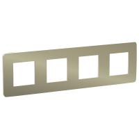 Schneider Electric NU280850 UNICA STUDIO рамка 4-постовая, БРОНЗА/белый