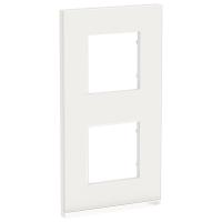 Schneider Electric NU6004V85 UNICA PURE рамка 2-постовая, вертикальная, БЕЛОЕ СТЕКЛО/белый