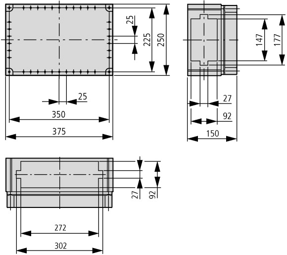 39259 Изолированный щит с предохранителями, 4x3xE33 , ВхШхД = 250x375x150 мм (RS33/I43E)