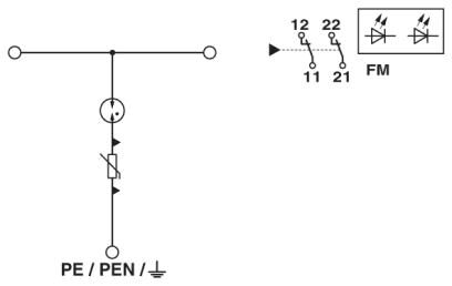 Phoenix contact 2800419 PWT 35-800AC-FM Молниеотвод / разрядник для защиты от импульсных перенапряжений типа 1/2